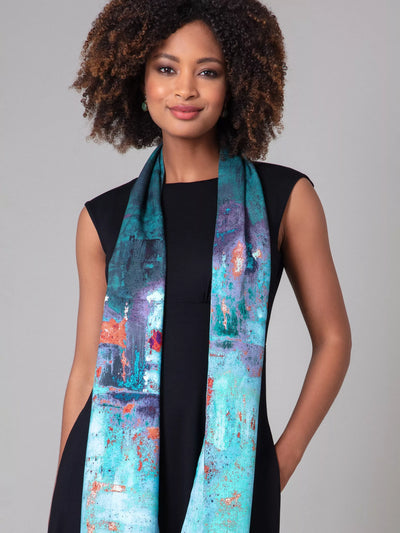 John Lewis Alie Street Azra Aquatic Ombre Woven Scarf, Multi- Buy online at McGrocer
