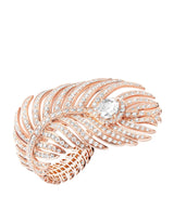Harrods Boucheron Rose Gold and Diamond Plume de Paon Ring- Buy online at McGrocer