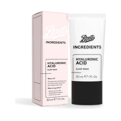 Boots Boots Ingredients Hyaluronic Acid Sleep Mask 30ml- Buy online at McGrocer