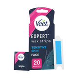 Boots Veet Expert Wax Strips Face Sensitive Skin Hair Removal 20 Strips- Buy online at McGrocer
