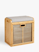 John Lewis John Lewis Bamboo Shoe Seat, Natural/Grey- Buy online at McGrocer