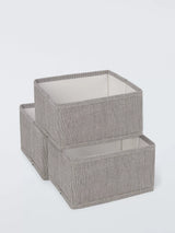 John Lewis John Lewis Storage Box Set of 3, Mid Grey- Buy online at McGrocer