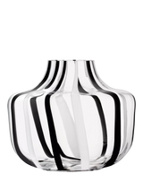 John Lewis LSA International Stripe Glass Vase Black/White 20cm- Buy online at McGrocer