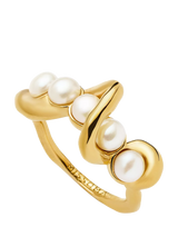 John Lewis Missoma Molten Pearl Statement Ring Gold- Buy online at McGrocer