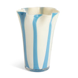 Sainsburys Habitat Milk Glass Handkerchief Blue Stripe Vase- Buy online at McGrocer
