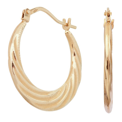 Argos Revere 9ct Gold Swirl Effect Creole Hoop Earrings 20mm- Buy online at McGrocer