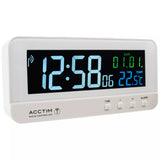John Lewis Acctim Radio Controlled LCD Digital Alarm Clock, White- Buy online at McGrocer