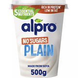 Sainsburys Alpro Plain No Sugars Soya Dairy Free Yoghurt Alternative 500g- Buy online at McGrocer