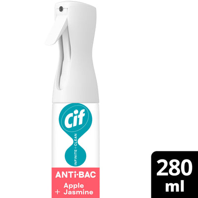 Sainsburys Cif Infinite Clean Apple & Jasmine Antibacterial Cleaner Spray 280ml- Buy online at McGrocer