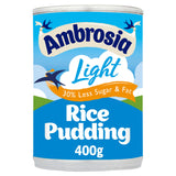 Sainsburys Ambrosia Light Low Fat & Reduced Sugar Rice Pudding Dessert Can 400g- Buy online at McGrocer