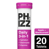 Sainsburys Phizz Daily 3-in-1 Hydration, Electrolytes & Vitamins Effervescent Tablets Apple + Blackcurrant 20 Tablets- Buy online at McGrocer