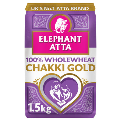 Sainsburys Elephant Atta Chakki Gold Whole Wheat Chapatti Flour 1.5kg- Buy online at McGrocer