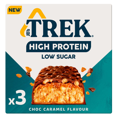 Sainsburys Trek High Protein Bar Caramel Chocolate Flavour 3 x 44g- Buy online at McGrocer