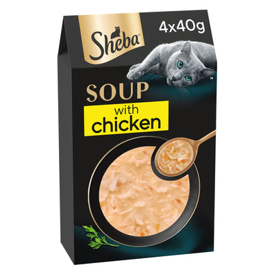Sainsburys Sheba Classics Soup Chicken Adult Wet Cat Food Pouches 4 x 40g- Buy online at McGrocer
