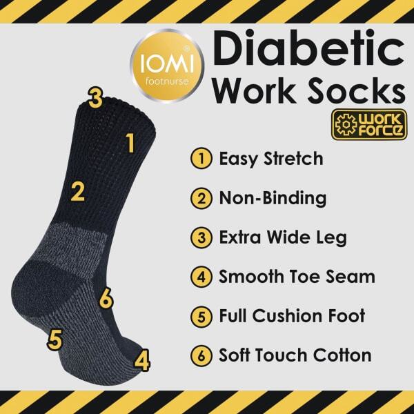 IOMI loose top cotton work socks 3 pack - British product
