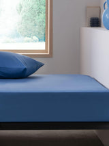 Next Blue Easy Care Polycotton Fitted Sheet- Buy online at McGrocer