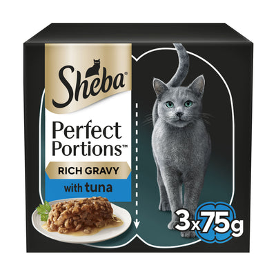ASDA Sheba Perfect Portions Adult Wet Cat Food Tuna Chunks 3 x (2x37.5g) Tray- Buy online at McGrocer