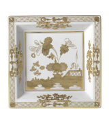 Harrods Porcelain Change Tray with Hand-Painted Gold Florals - Large Size- Buy online at McGrocer