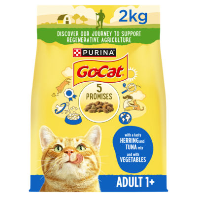 ASDA Go-Cat Herring with Vegetables Dry Cat Food 2kg- Buy online at McGrocer
