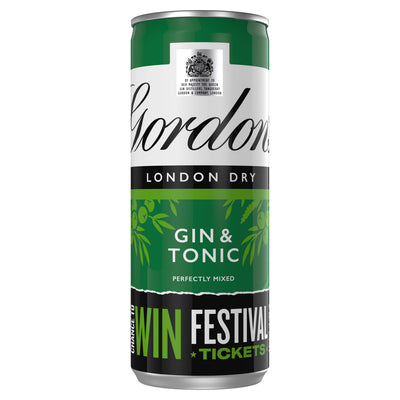 ASDA Gordon's London Dry Gin & Tonic Ready-to-Drink Can 250ml- Buy online at McGrocer