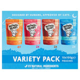 Meowing Heads wet cat food variety pack 10 x 100g, imported from the UK