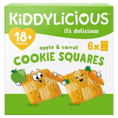 ASDA Kiddylicious Apple & Carrot Cookie Squares Toddler Biscuits 144g- Buy online at McGrocer