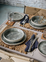 Next French Connection Natural Grey Westcott Reactive Stoneware Dinner Set 12 Piece- Buy online at McGrocer