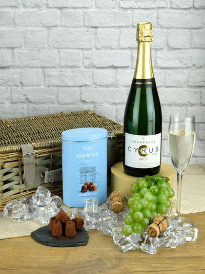 Next Le Bon Vin Brut Reserve Champagne and Chocolate Truffles Gift Hamper (75cl, 200g)- Buy online at McGrocer