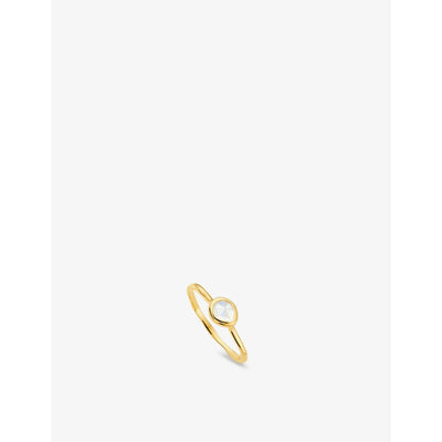 selfridges Monica Vinader Siren Gemstone Small 18ct Yellow Gold Vermeil Ring- Buy online at McGrocer
