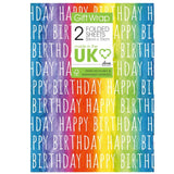 M&S Deva Designs Rainbow Birthday Gift Wrap Sheets Wrapping Paper 2 Sheets- Buy online at McGrocer