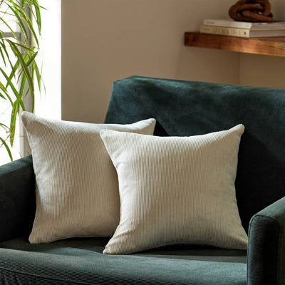 Argos Habitat Cord Cushion Cover 2 Pack Oatmeal 43x43cm- Buy online at McGrocer