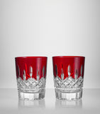 Waterford Lismore red crystal tumblers set of 2 375ml (British brand)