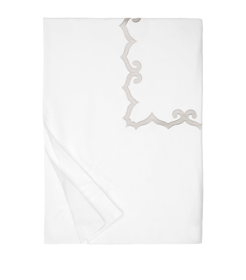 Pratesi Marrakesh king duvet cover with Egyptian cotton and appliqué motif, 230cm x 220cm, imported from the UK