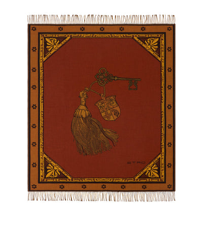 Harrods Etro Wool Fringed Herald Throw - Wool Throw (180cm x 140cm)- Buy online at McGrocer