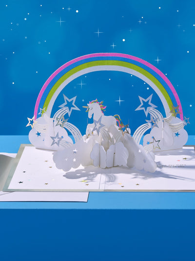 Next Hallmark White Birthday Card 3D Pop-up Unicorn Design- Buy online at McGrocer