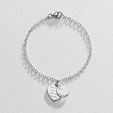 Moon & Back Mum charm bracelet with cubic zirconia (British brand)