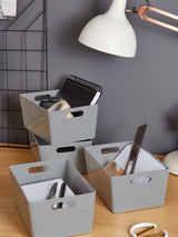 Next Wham Set of 4 Grey Studio Medium Rectangle Plastic Storage Baskets- Buy online at McGrocer