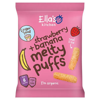 Superdrug Ella's Kitchen Strawberry Banana Melty Puffs Organic Baby Snack- Buy online at McGrocer