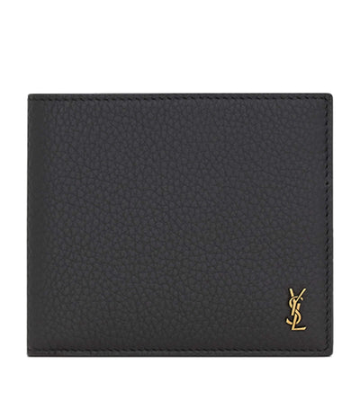 Harrods Saint Laurent Leather Cassandre Bifold Wallet 7.5cm x 13cm x 0.5cm- Buy online at McGrocer
