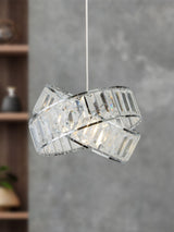 Next Searchlight Chrome & Clear Hannah 2 Band Acrylic Ceiling Light Shade- Buy online at McGrocer