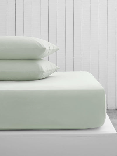 Next Green Pale Sage Cotton Rich Fitted Bed Sheet- Buy online at McGrocer