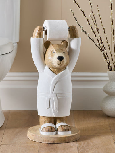 Next Natural Bertie Bear Toilet Roll Holder with Storage- Buy online at McGrocer
