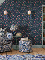 Next Cath Kidston Blue Rose & Bows Wallpaper Sample A4- Buy online at McGrocer