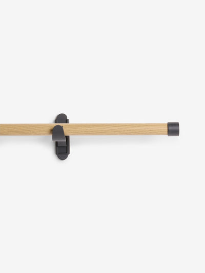 Next Black/Driftwood Wood Effect Klick Fit Stud Finial Extendable Curtain Pole Kit- Buy online at McGrocer