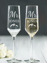 Next Loveabode Personalised Champagne Ring Glasses Champagne Flutes 7.75oz- Buy online at McGrocer