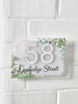 Next Personalised Leaf Print 3D Mirror House Sign, 20cm x 14cm- Buy online at McGrocer