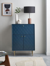 Next La Redoute Intérieurs Prussian Blue Luxore Pine Bar Cabinet- Buy online at McGrocer