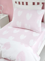 Next Catherine Lansfield Pink Hearts Brushed Cotton Fitted Bed Sheet- Buy online at McGrocer