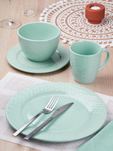 Next Bread + Butter 16 Piece Soft Green Honeycomb Stoneware Dinner Set- Buy online at McGrocer