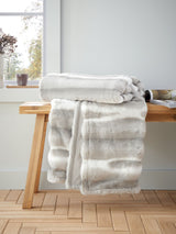 Next Catherine Lansfield Silver Grey Flint Soft and Cosy Faux Fur Throw- Buy online at McGrocer